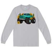 Moon Dust monster truck with sunflower western Long Sleeve Tee - texasbilliewilder