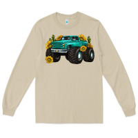 Mushroom monster truck with sunflower western Long Sleeve Tee - texasbilliewilder