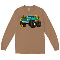 Toasted Coconut monster truck with sunflower western Long Sleeve Tee - texasbilliewilder