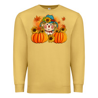 Antique Gold fall scarecrow with pumpkins Premium Sweatshirt - Artiststas