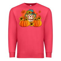 Cardinal fall scarecrow with pumpkins Premium Sweatshirt - Artiststas