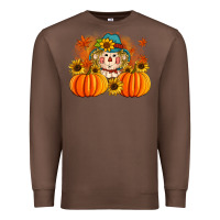 Chestnut fall scarecrow with pumpkins Premium Sweatshirt - Artiststas