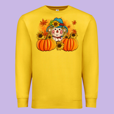 Fall Scarecrow With Pumpkins Premium Sweatshirt Designed By Artiststas