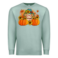 Seafoam fall scarecrow with pumpkins Premium Sweatshirt - Artiststas