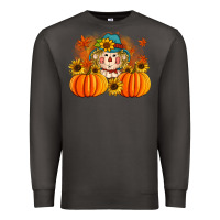 Smoke fall scarecrow with pumpkins Premium Sweatshirt - Artiststas