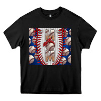 Black Baseball Mom Heavy Core Tee - CowhideDigitalArt