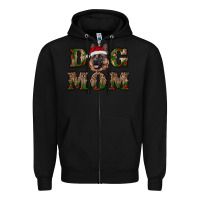 Black chriistmas dog mom with german shepherd Zipper Hoodie - RanaPortraitStore
