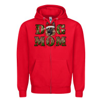 Red chriistmas dog mom with german shepherd Zipper Hoodie - RanaPortraitStore