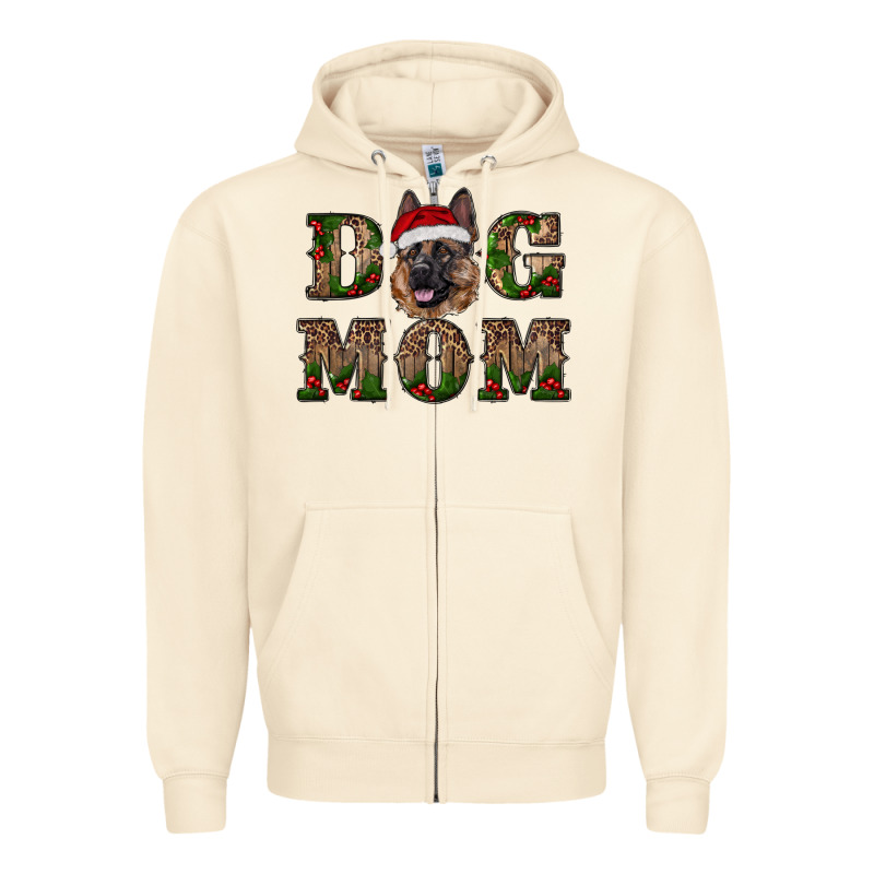 Chriistmas Dog Mom With German Shepherd Zipper Hoodie by RanaPortraitStore | Teevron
