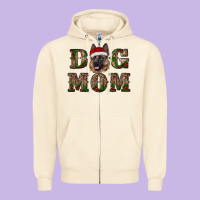 Chriistmas Dog Mom With German Shepherd Zipper Hoodie Designed By Ranaportraitstore