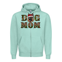 Seafoam chriistmas dog mom with german shepherd Zipper Hoodie - RanaPortraitStore