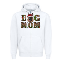 White chriistmas dog mom with german shepherd Zipper Hoodie - RanaPortraitStore