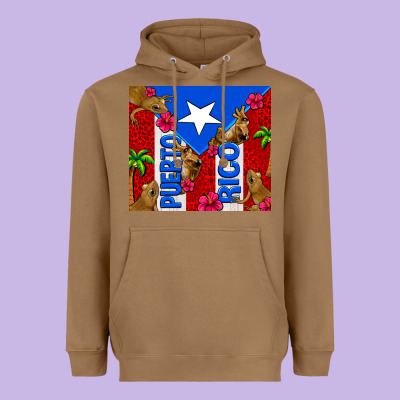 Puerto Rico Coqui Leopard Heavyweight Hoodie Designed By Adodesignshop