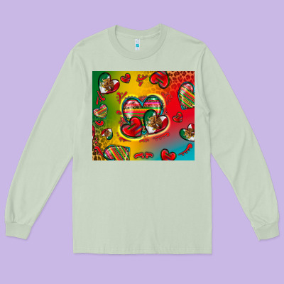 Mexico Hearts Long Sleeve Tee Designed By Zillion Design Studio