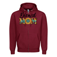 Burgundy blessed mom Zipper Hoodie - RanaPortraitStore
