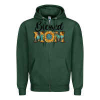 Sports Green blessed mom Zipper Hoodie - RanaPortraitStore