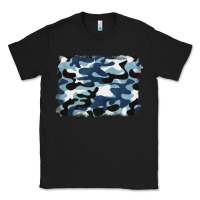 Black blue camouflage background Classic Tee - BarkalooDesign
