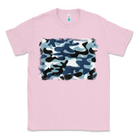 Bubblegum Pink blue camouflage background Classic Tee - BarkalooDesign