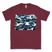 Burgundy blue camouflage background Classic Tee - BarkalooDesign
