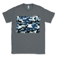 Charcoal Heather blue camouflage background Classic Tee - BarkalooDesign