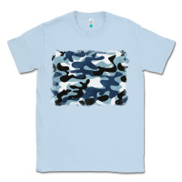 Dusty Blue blue camouflage background Classic Tee - BarkalooDesign