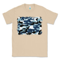 Mushroom blue camouflage background Classic Tee - BarkalooDesign