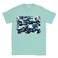 Seafoam blue camouflage background Classic Tee - BarkalooDesign