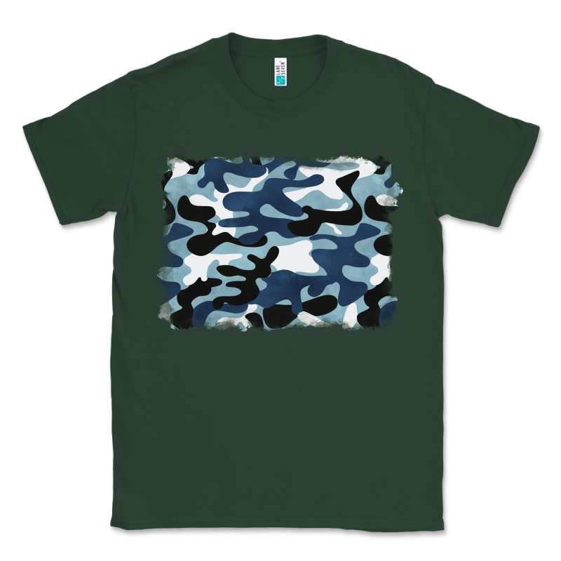 Blue Camouflage Background Classic Tee by BarkalooDesign | Teevron
