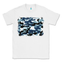 White blue camouflage background Classic Tee - BarkalooDesign
