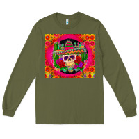 Army Green mexican skull Long Sleeve Tee - Zillion Design Studio