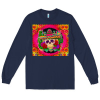 Navy mexican skull Long Sleeve Tee - Zillion Design Studio