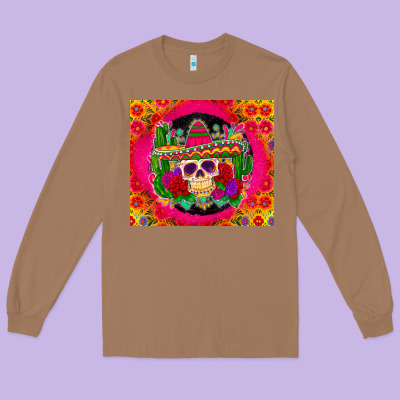 Mexican Skull Long Sleeve Tee Designed By Zillion Design Studio