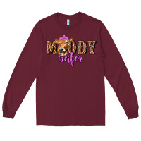 Burgundy moody heifer with leopard tbw Long Sleeve Tee - texasbilliewilder