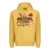 Antique Gold it's a softball kinda day Premium Hoodie - MaliasSmallBusiness