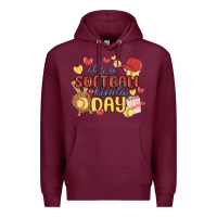 Burgundy it's a softball kinda day Premium Hoodie - MaliasSmallBusiness