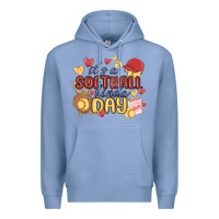 Colony Blue it's a softball kinda day Premium Hoodie - MaliasSmallBusiness