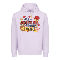 Lilac it's a softball kinda day Premium Hoodie - MaliasSmallBusiness