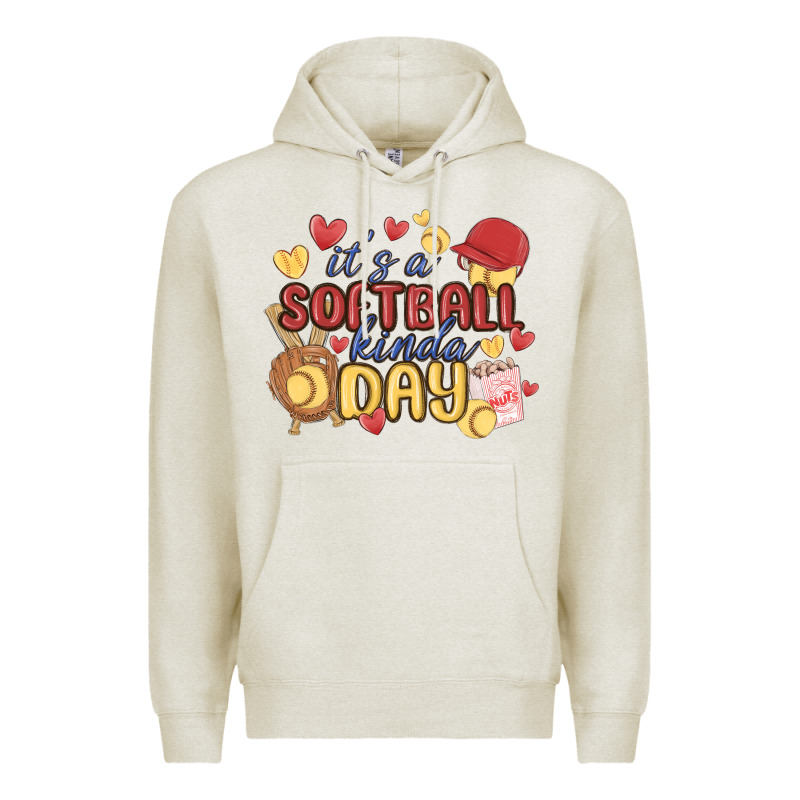 It's A Softball Kinda Day Premium Hoodie by MaliasSmallBusiness | Teevron