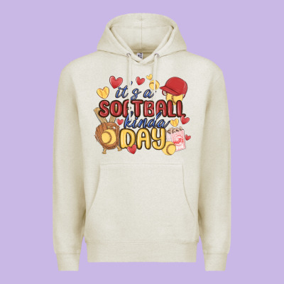 It's A Softball Kinda Day Premium Hoodie Designed By Maliassmallbusiness