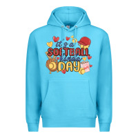 Ocean Blue it's a softball kinda day Premium Hoodie - MaliasSmallBusiness