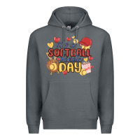 Rock it's a softball kinda day Premium Hoodie - MaliasSmallBusiness