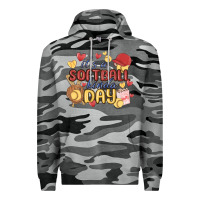 Slate Camo it's a softball kinda day Premium Hoodie - MaliasSmallBusiness