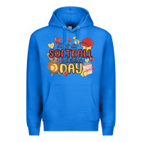 True Royal it's a softball kinda day Premium Hoodie - MaliasSmallBusiness