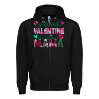 Black my favorite valentine calls me mama Zipper Hoodie - Zillion Design Studio