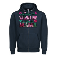 Navy my favorite valentine calls me mama Zipper Hoodie - Zillion Design Studio