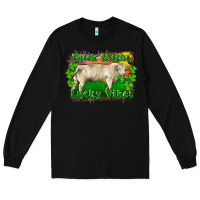 Black Thick Thighs Lucky Vibes Charolais Bull Long Sleeve Tee - RanaPortraitStore