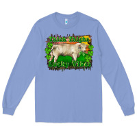 Colony Blue Thick Thighs Lucky Vibes Charolais Bull Long Sleeve Tee - RanaPortraitStore
