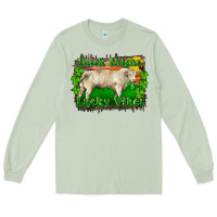 Matcha Thick Thighs Lucky Vibes Charolais Bull Long Sleeve Tee - RanaPortraitStore
