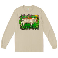 Mushroom Thick Thighs Lucky Vibes Charolais Bull Long Sleeve Tee - RanaPortraitStore