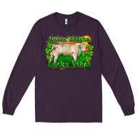 Plum Thick Thighs Lucky Vibes Charolais Bull Long Sleeve Tee - RanaPortraitStore